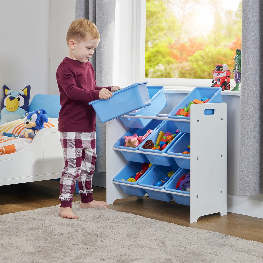 Liberty House Toys Kids 9 Bin Storage unit - White & Blue