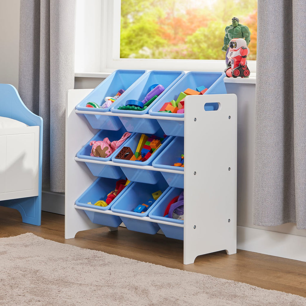 Liberty House Toys Kids 9 Bin Storage unit - White & Blue, product image 2