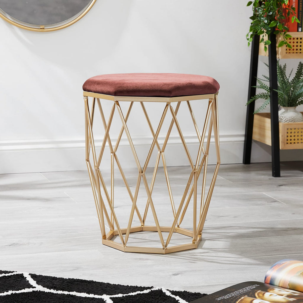 Home Collections Hexagon Metal Footstool, product image 5
