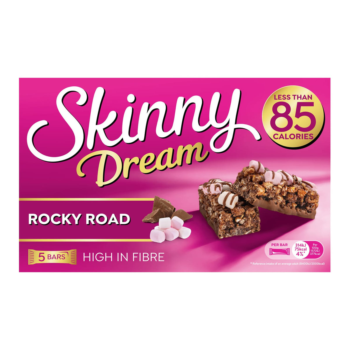 Skinny Dream Bar 20g 5 Pack - Rocky Road x10