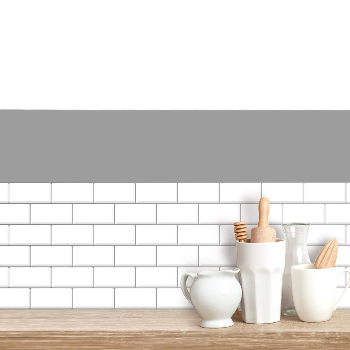 Stick Ease Self-Adhesive Vinyl Wall Tiles 3 Pack - White x2