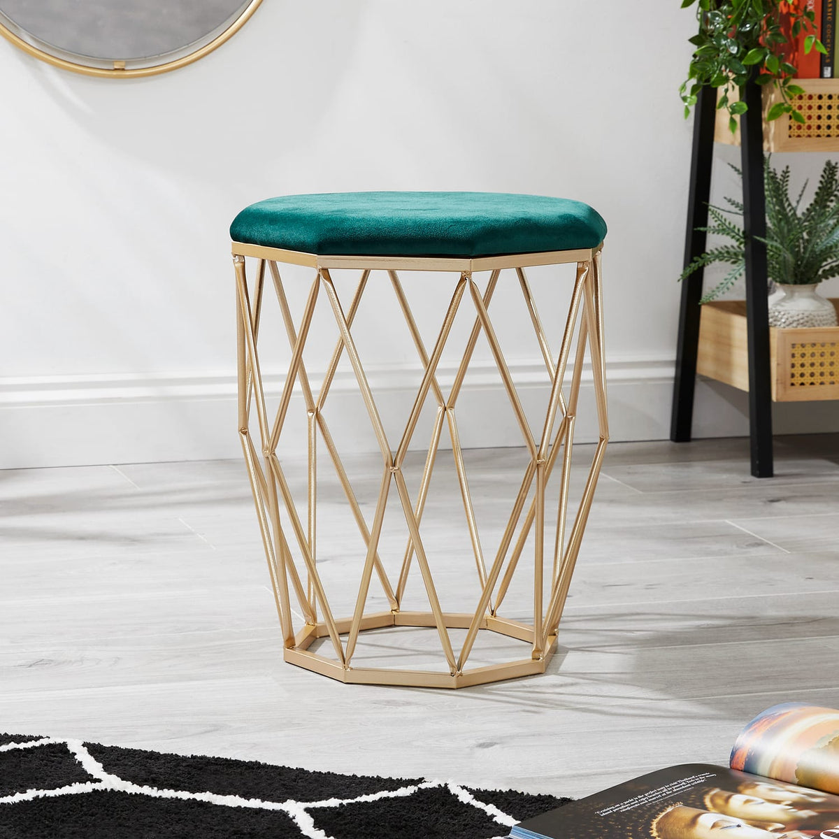 Home Collections Hexagon Metal Footstool, product image 2