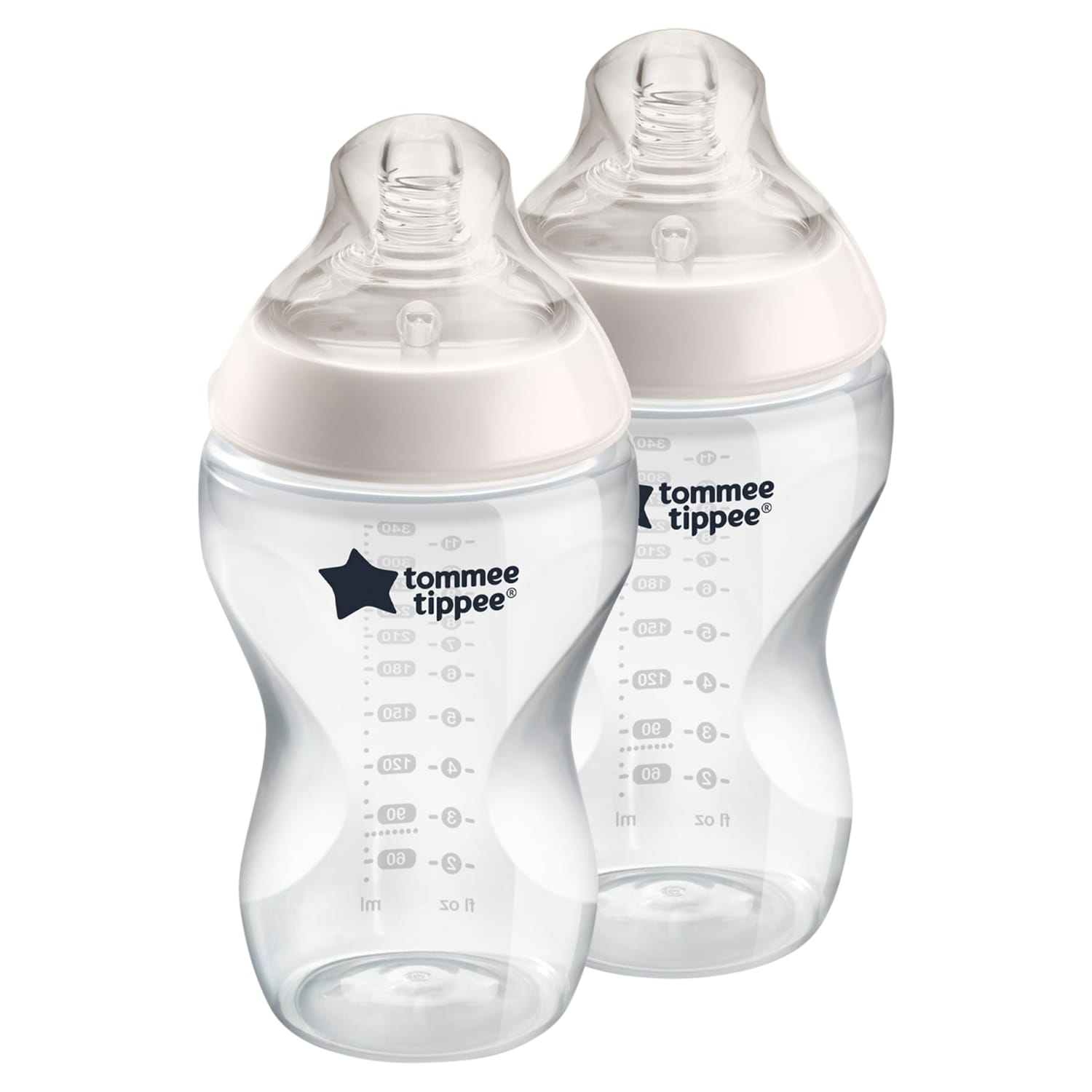 Tommee Tippee Closer to Nature 2x Baby Bottles 3m+ 340ml, product image 2