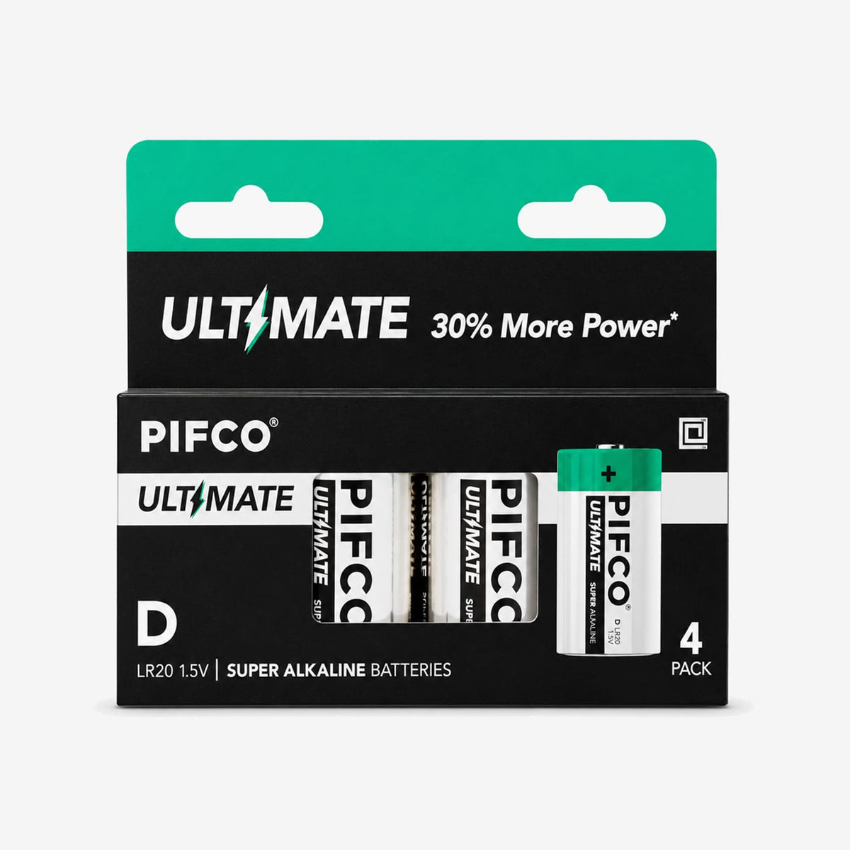 Pifco D Ultimate Super Alkaline Batteries 4 Pack